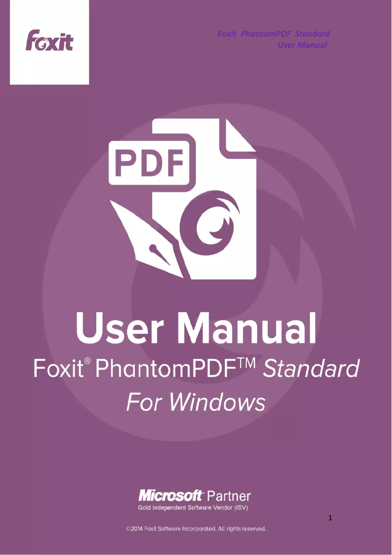 Page 1 de la notice Manuel utilisateur Foxit PhantomPDF 7.0