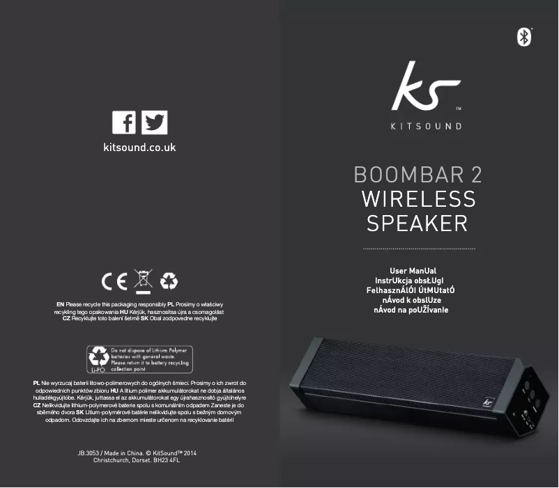 Page n°1 - Manuel utilisateur KitSound BoomBar 2
