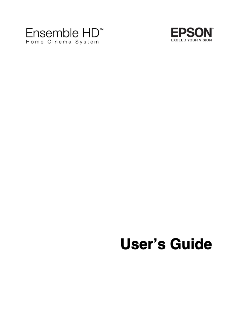 Page 1 de la notice Manuel utilisateur Epson Ensemble HD 720