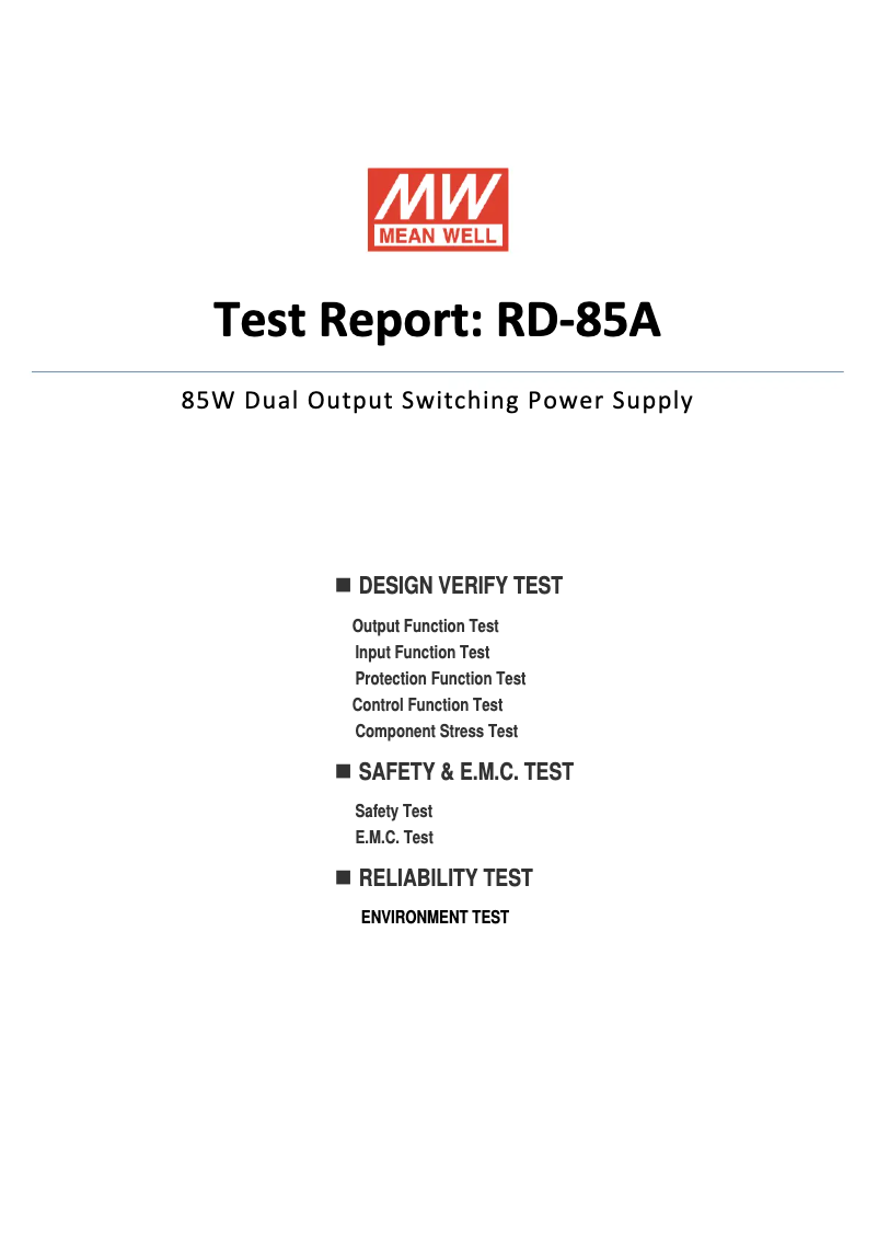 Image de la première page du manuel de l'appareil RD-85A
