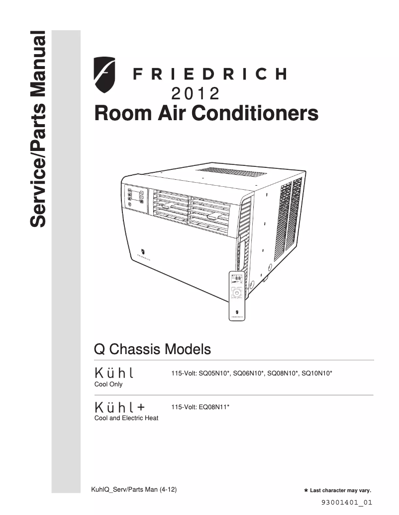 Image de la première page du manuel de l'appareil Kühl SQ05N10