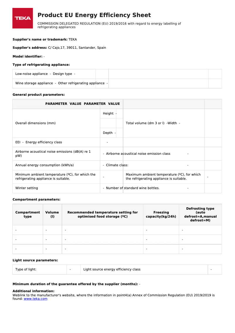 Page 1 de la notice Manuel utilisateur Teka RTF 34700 SS