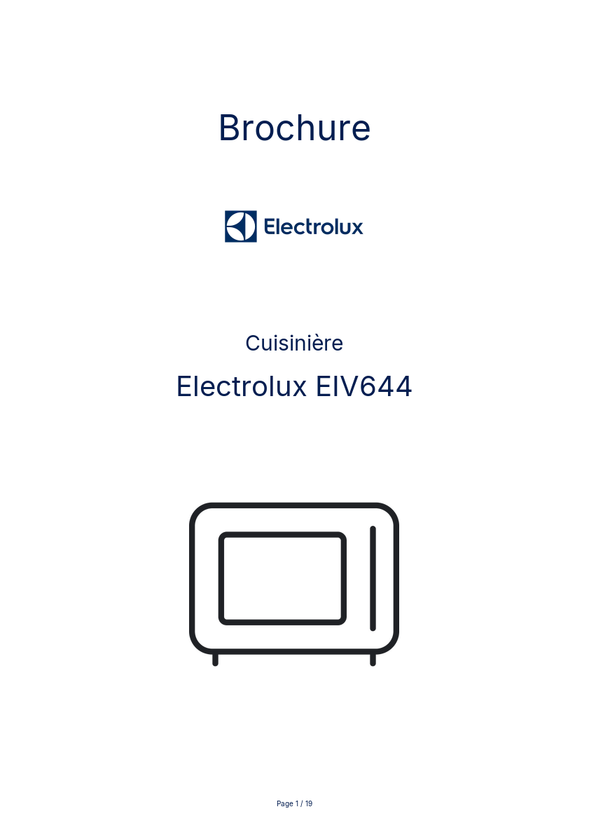 Page n°1 - Brochure Electrolux EIV644