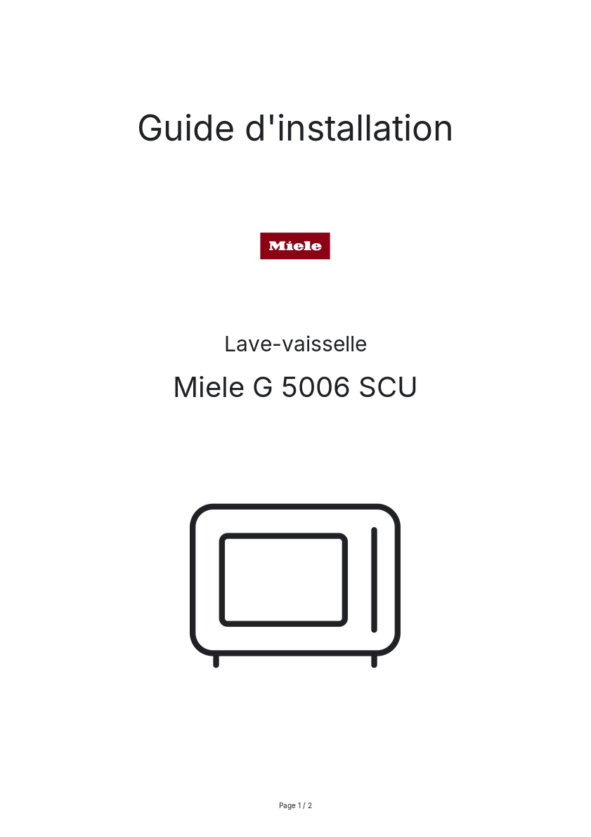 Image de la première page du manuel de l'appareil G 5006 SCU