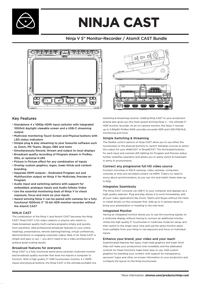 Image de la première page du manuel de l'appareil Ninja CAST