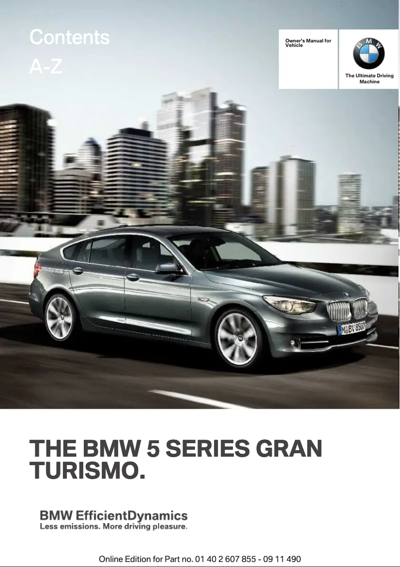 Image de la première page du manuel de l'appareil 535i xDrive Gran Turismo (2012)