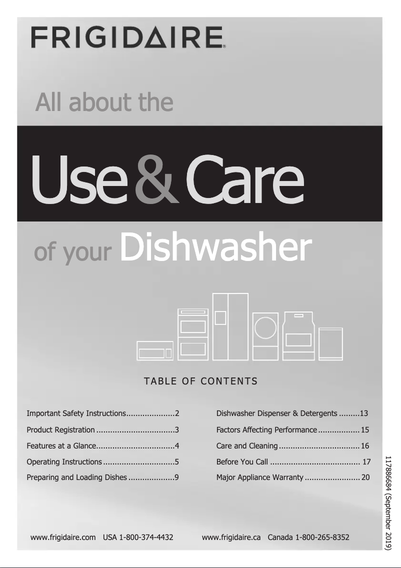 Page n°1 - Manuel d'utilisation et d'entretien Frigidaire FPID2498SF