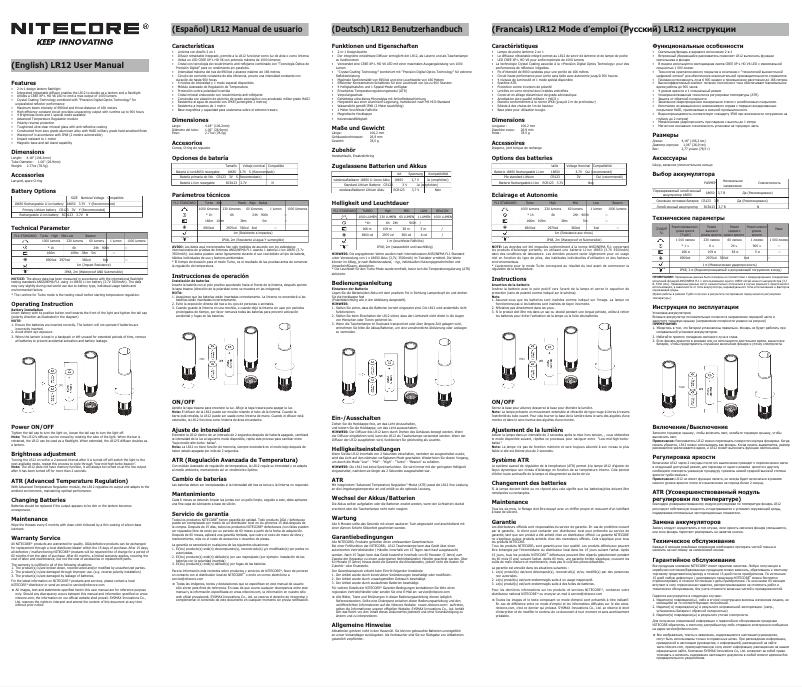Image de la première page du manuel de l'appareil LR12