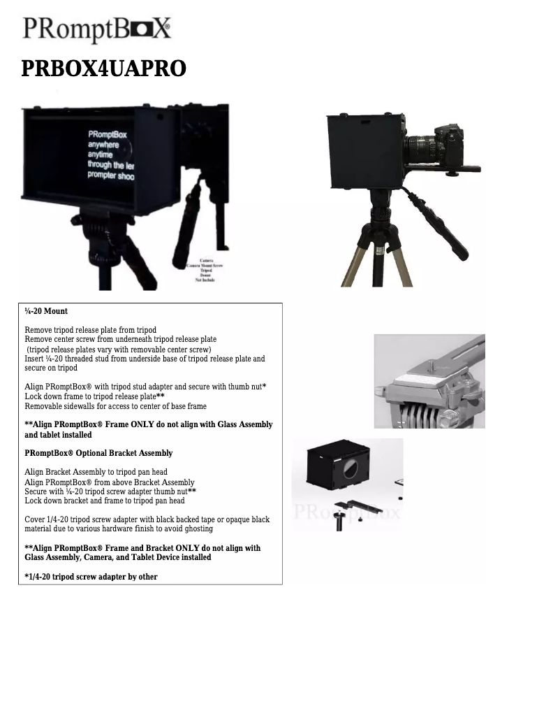 Page 1 de la notice Manuel utilisateur PRomptBox PRBOX4UAPRO