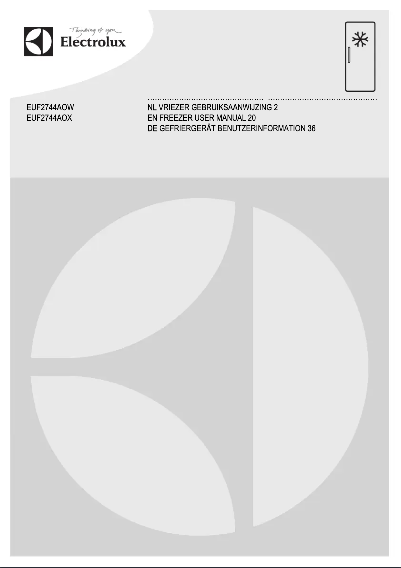 Page 1 de la notice Manuel utilisateur Electrolux EUF2744AOW