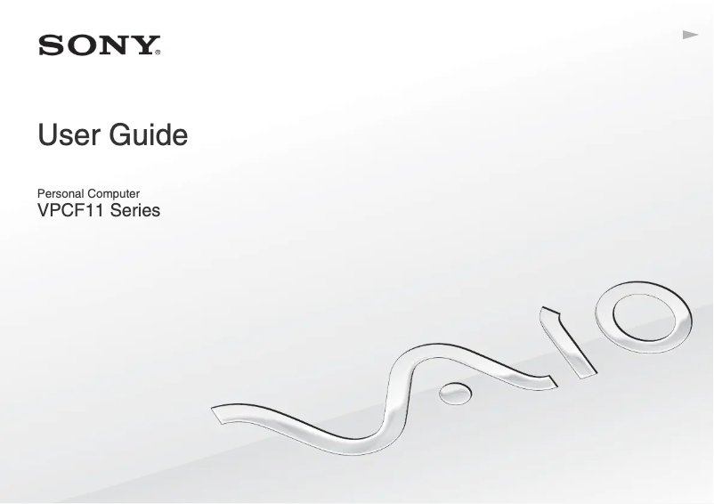 Page n°1 - Manuel utilisateur Sony Vaio VPCF11JFX