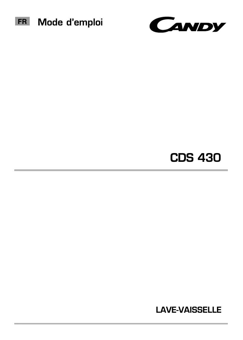 Image de la première page du manuel de l'appareil CDS 430X-47