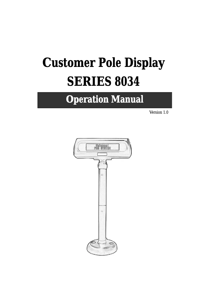 Page 1 de la notice Manuel utilisateur Glancetron DISP8034SW