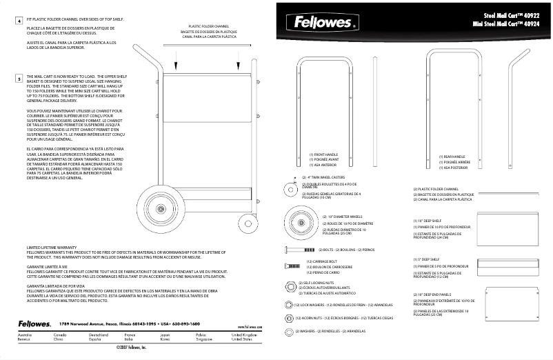 Page 1 de la notice Manuel utilisateur Fellowes 40924