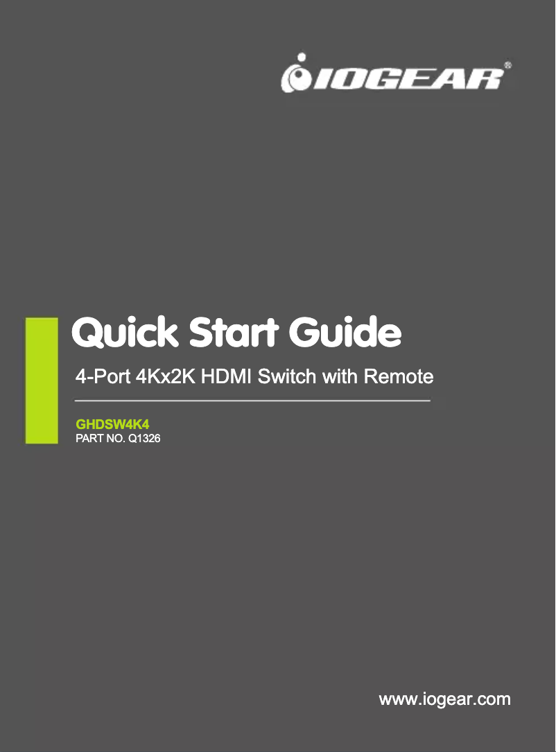 Page n°1 - Manuel utilisateur iogear GHDSW4K4