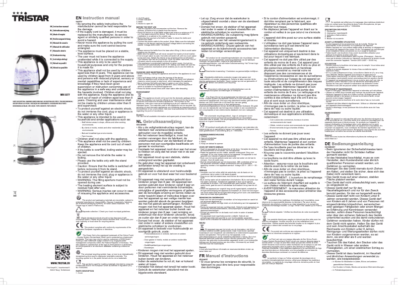 Página 1 del manual Manual de usuario TriStar WK-3377