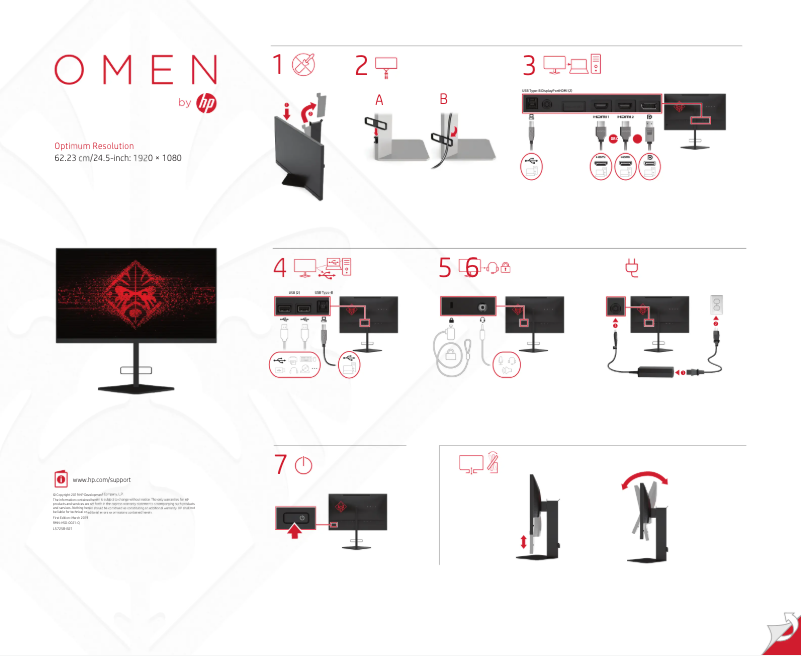 Page 1 de la notice Manuel utilisateur HP OMEN X 25f Gaming