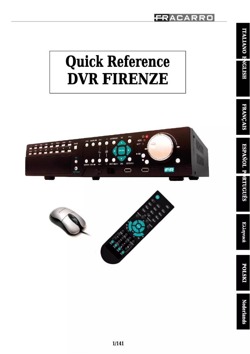 Page n°1 - Manuel utilisateur Fracarro Firenze 16.1 DVR