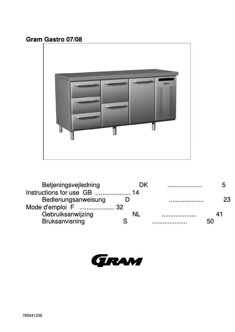 Página 1 del manual Manual de usuario Gram GASTRO M 1808 CSG A DL DR C2 U