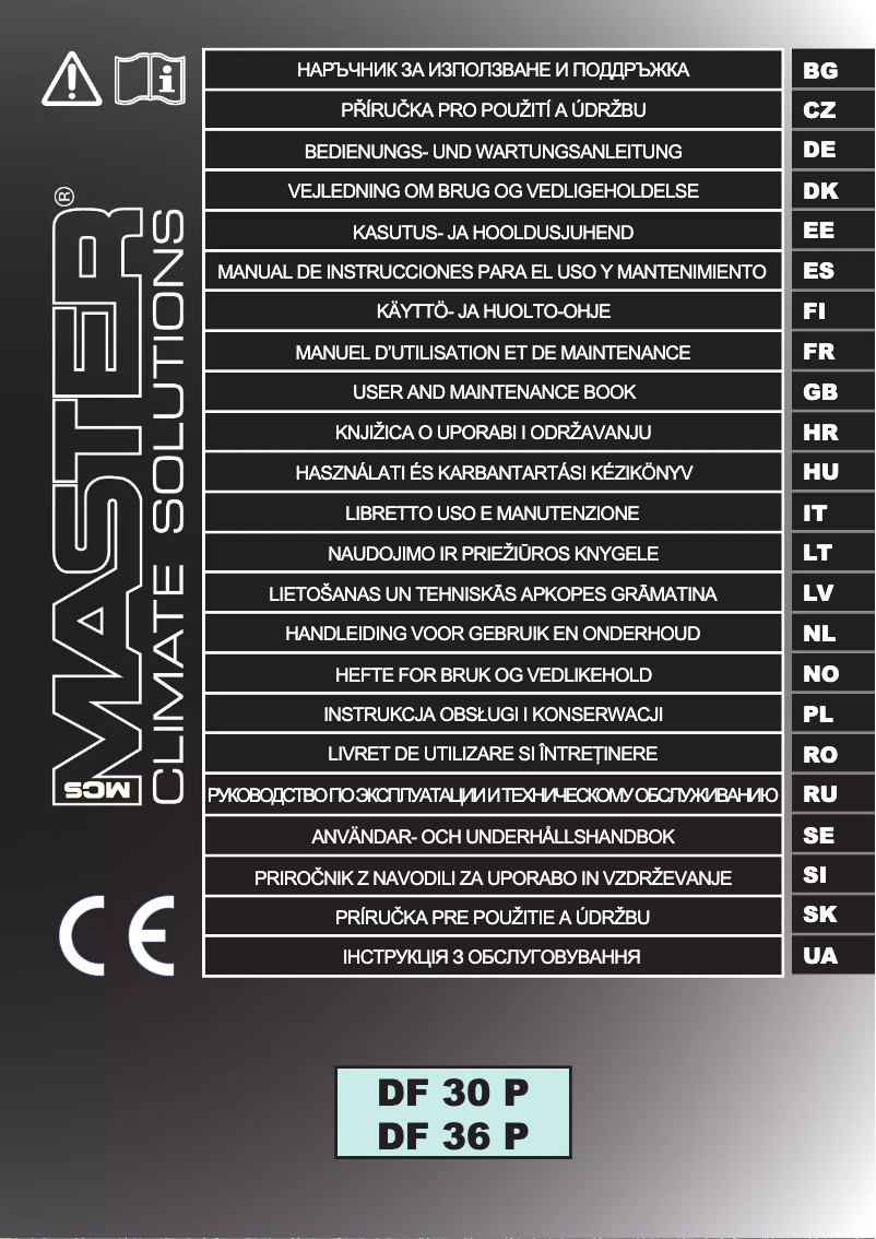 Page n°1 - Manuel utilisateur Master DF 36 P