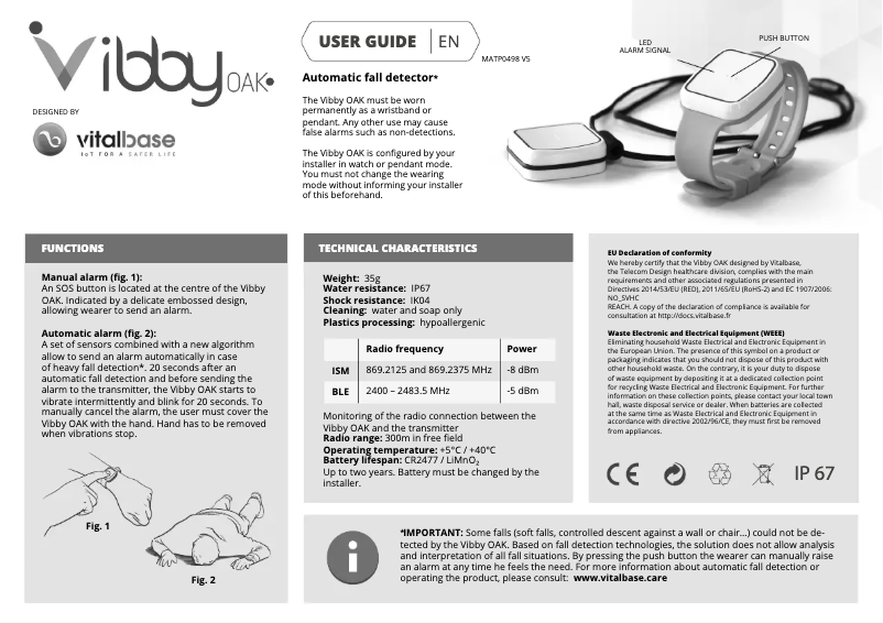 Page n°1 - Manuel utilisateur Doro Vibby Oak