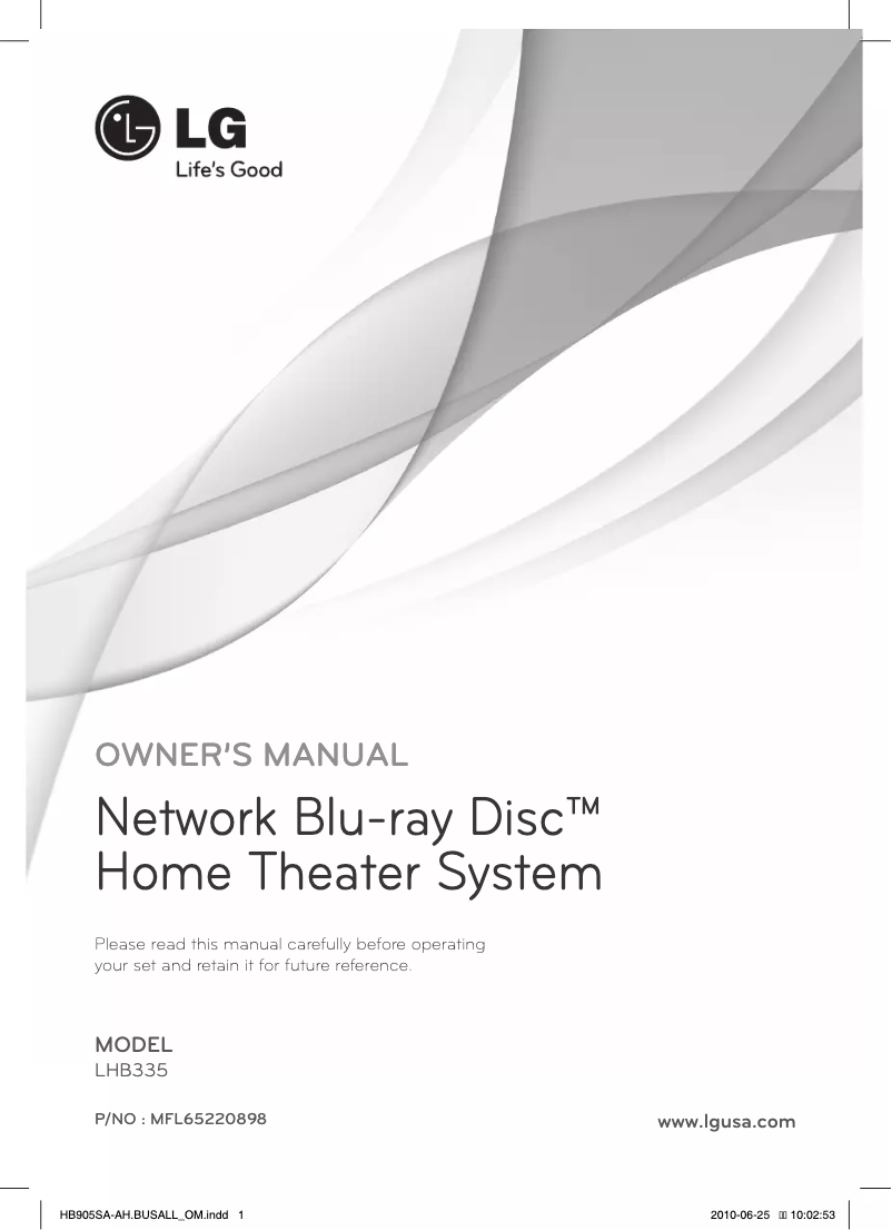 Page 1 de la notice Manuel utilisateur LG LHB335