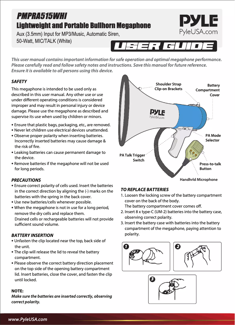Image de la première page du manuel de l'appareil PMPRA515WHI