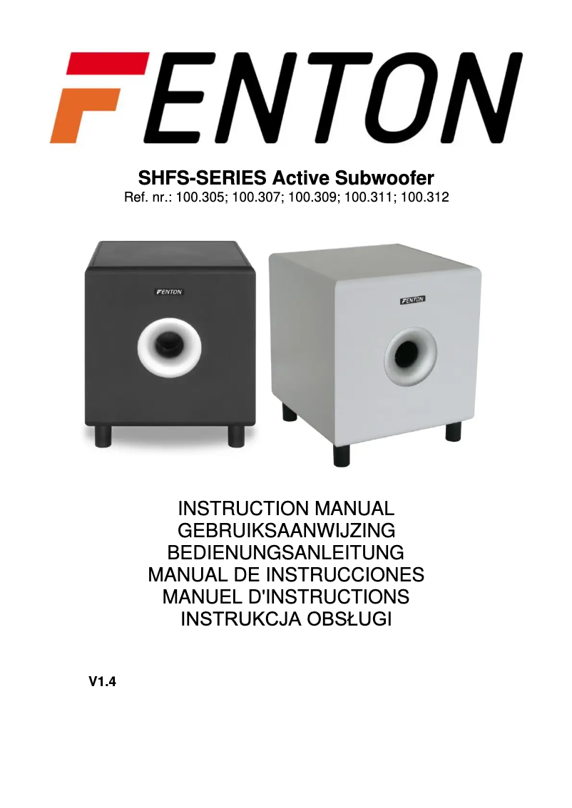 Página 1 del manual Manual de usuario Fenton SHFS10W