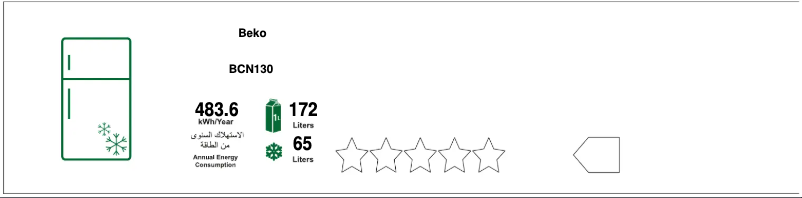 Page 1 de la notice Label énergétique Beko BCN130