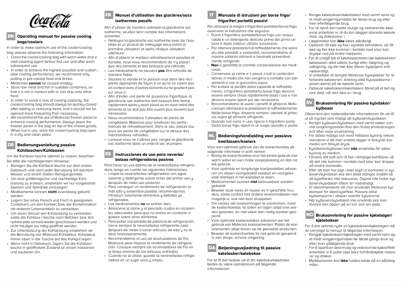 Page n°1 - Manuel utilisateur Mobicool Coca-Cola Fresh 15