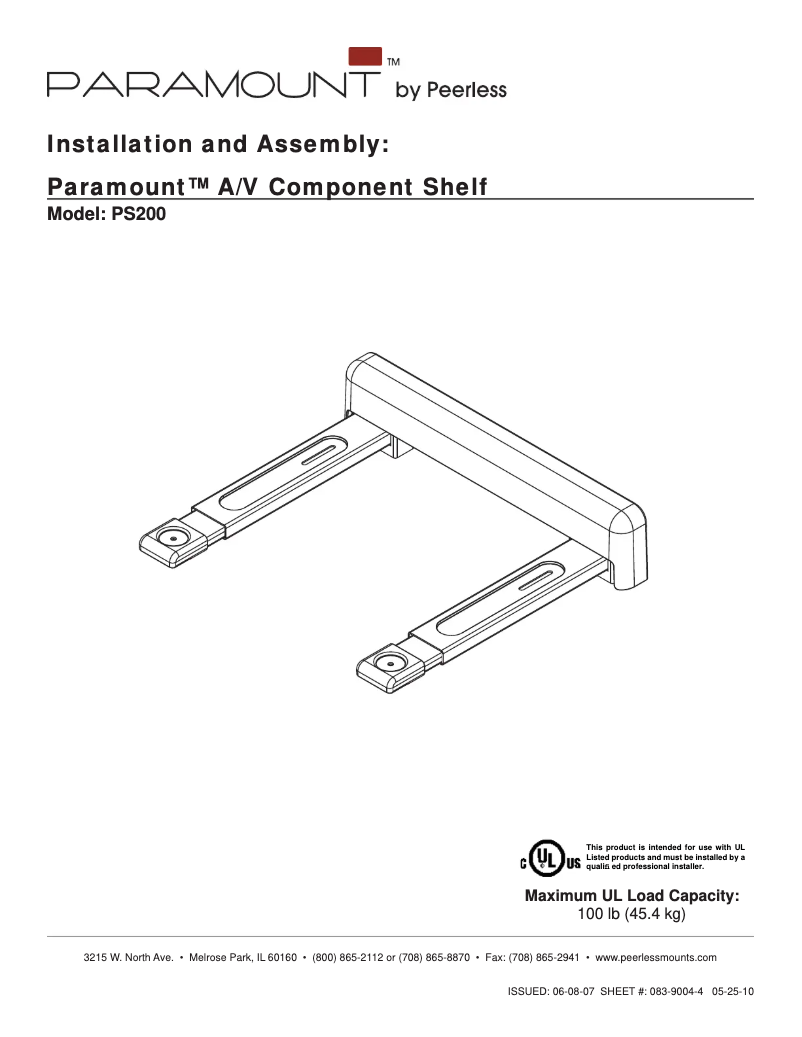 Image de la première page du manuel de l'appareil PS200