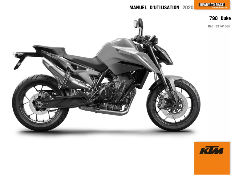 Page 1 de la notice Manuel utilisateur KTM 790 Duke L (2020)