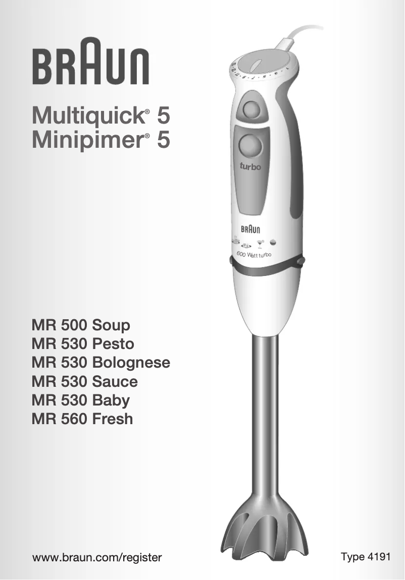 Image de la première page du manuel de l'appareil Multiquick MR 530 pesto