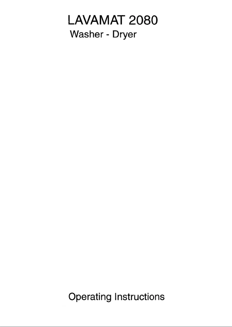 Page n°1 - Manuel utilisateur AEG Lavamat 2080 w