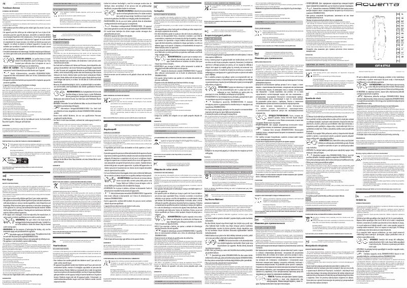 Página 1 del manual Manual de usuario Rowenta Cut & Style TN182L