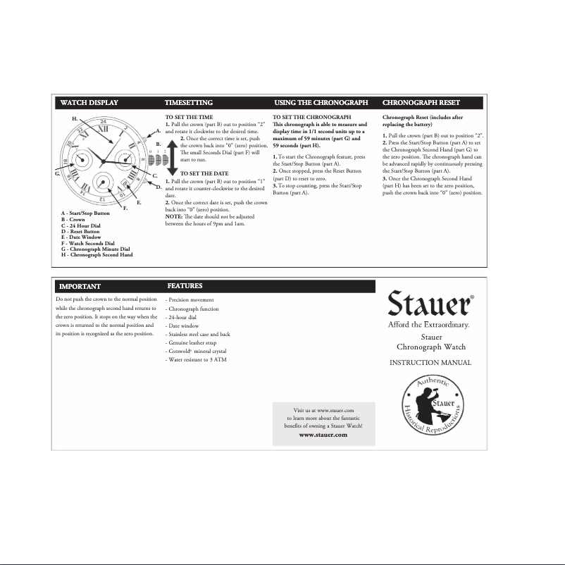 Page 1 de la notice Manuel utilisateur Stauer 35777