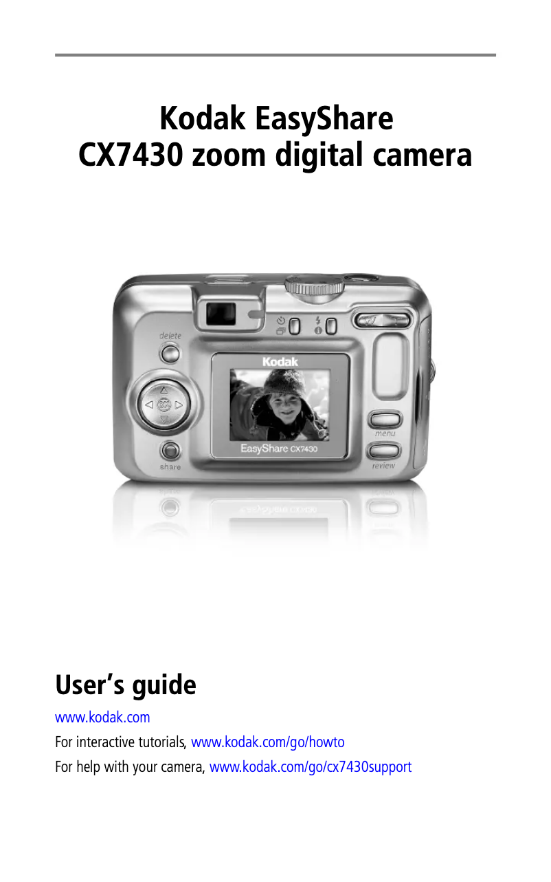 Page n°1 - Manuel utilisateur Kodak EasyShare CX7430