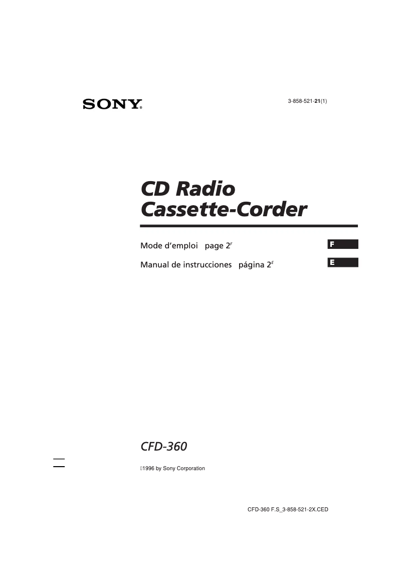 Image de la première page du manuel de l'appareil CFD-360