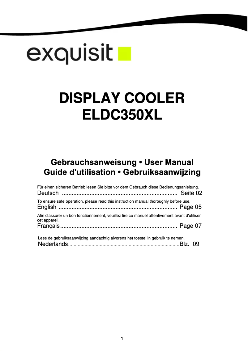 Page 1 de la notice Manuel utilisateur Exquisit ELDC350.1XL