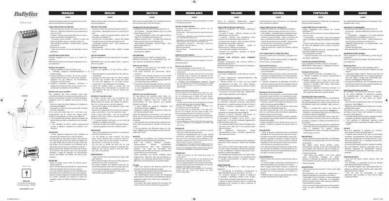 Page 1 de la notice Manuel utilisateur BaByliss Perfect´liss G800E