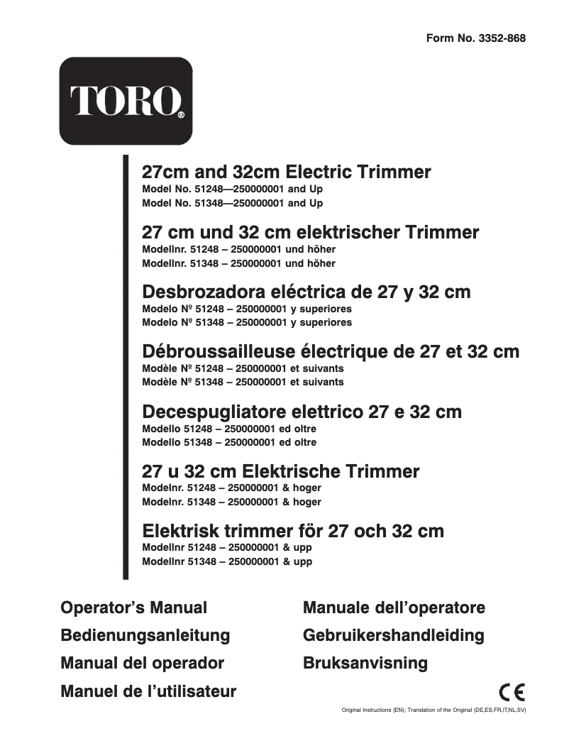 Página 1 del manual Manual de usuario Toro 51248