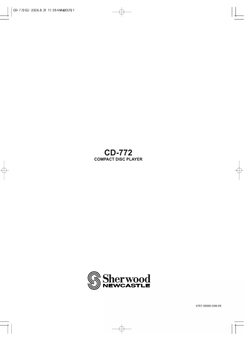 Page n°1 - Manuel utilisateur Sherwood CD-772
