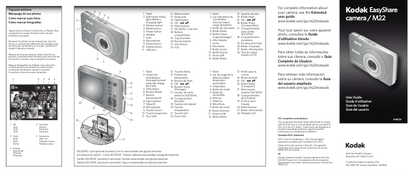 Page 1 de la notice Manuel utilisateur Kodak EasyShare M22