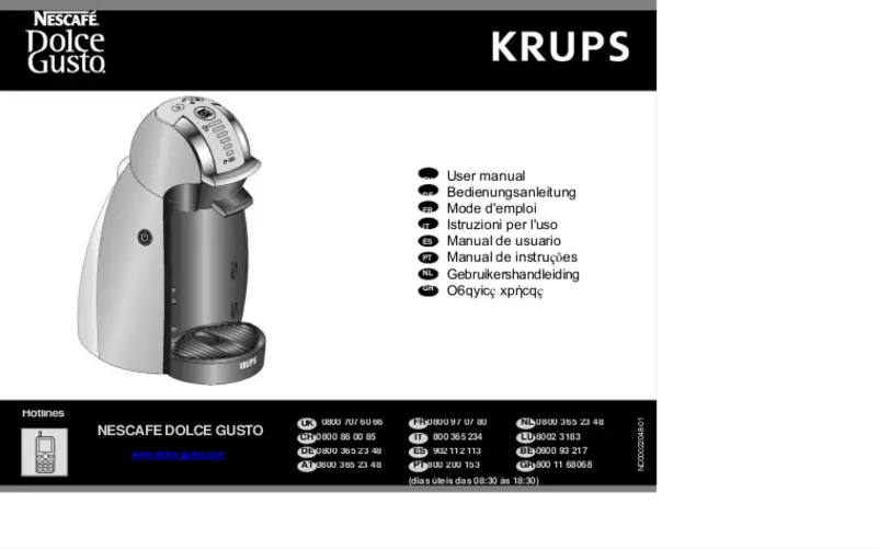 Page 1 de la notice Manuel utilisateur Krups Nescafe Dolce Gusto YY1785FD