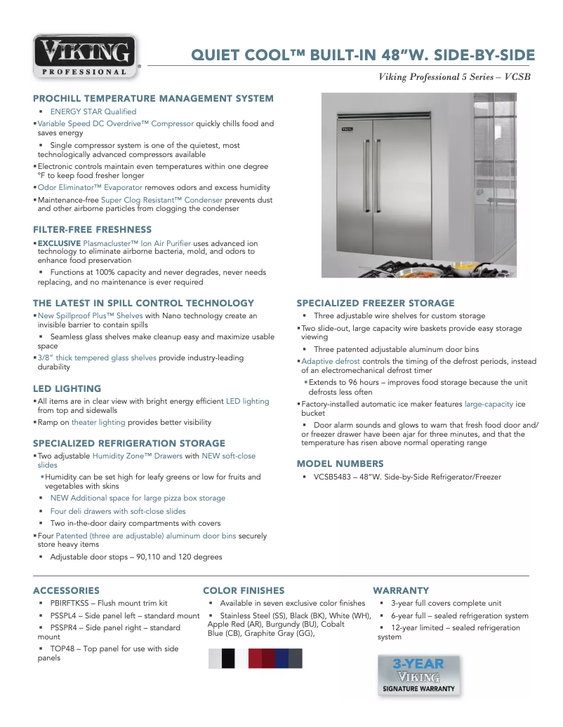 Image de la première page du manuel de l'appareil VCSB5483