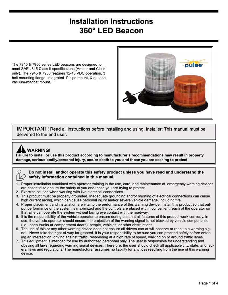 Page 1 de la notice Manuel utilisateur ECCO X7950