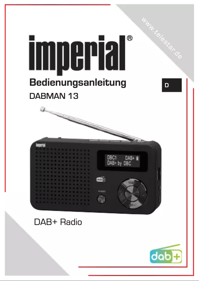 Imagen de la primera página del manual del dispositivo Dabman 13