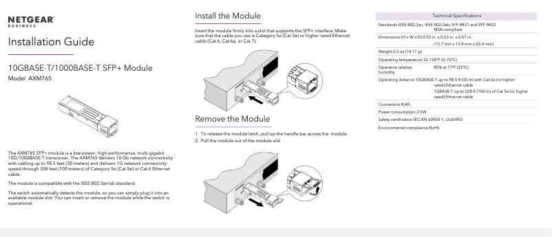 Page n°1 - Manuel utilisateur Netgear AXM765