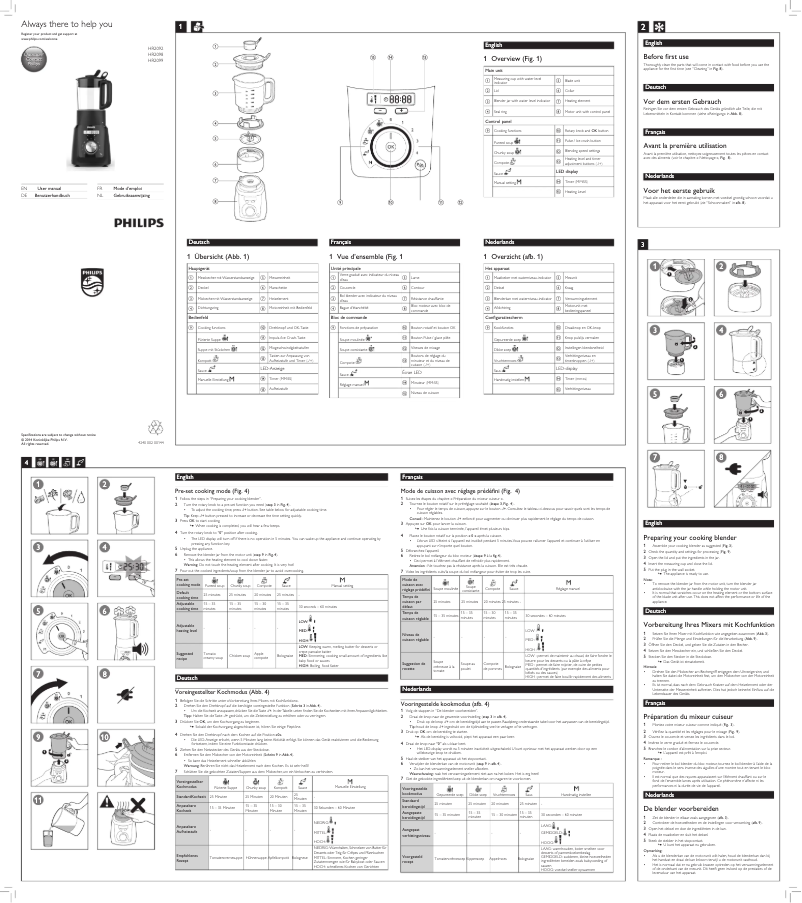 Page 1 de la notice Manuel utilisateur Philips HR2099