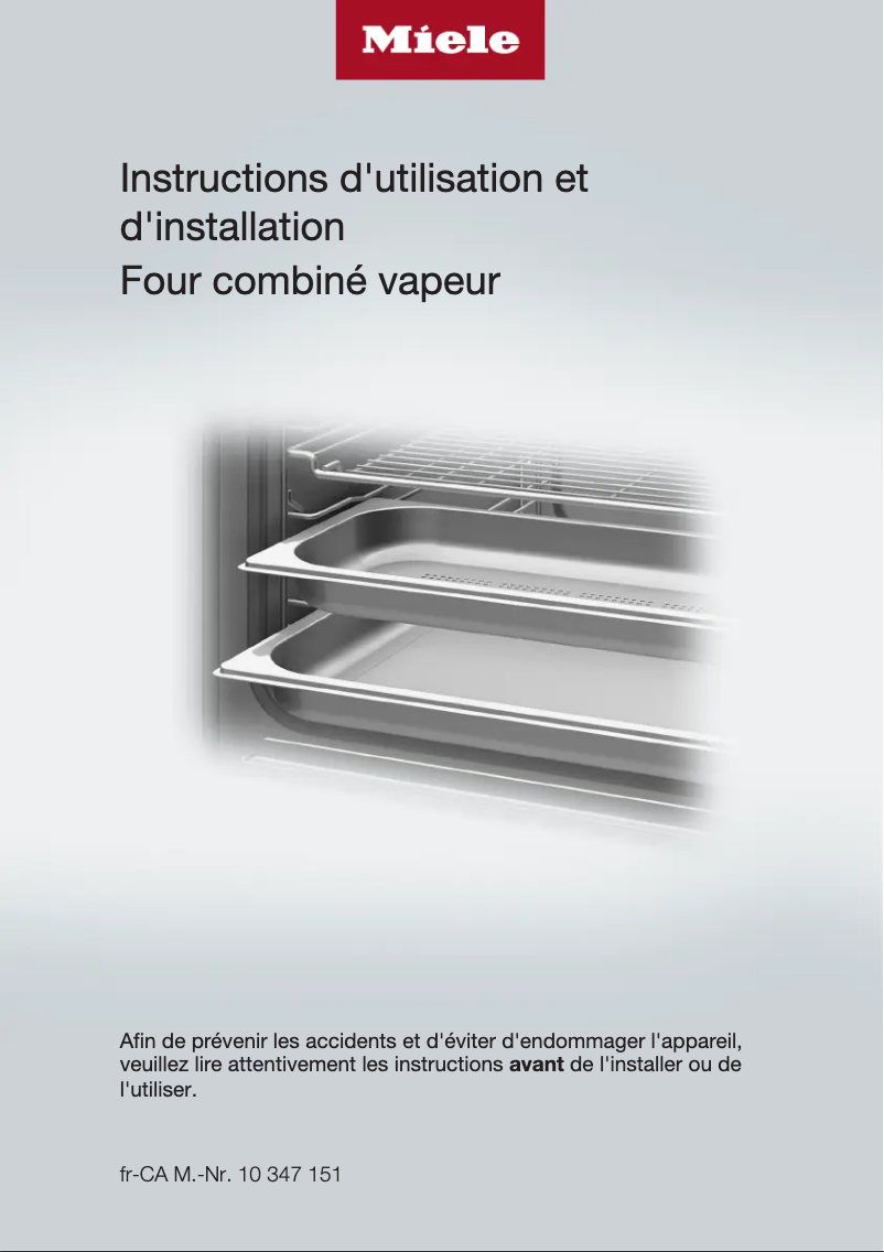 Page n°1 - Manuel utilisateur Miele DGC 6860 AM